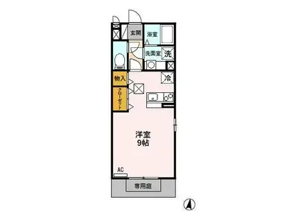 セジュール辻II(ワンルーム/1階)の間取り写真