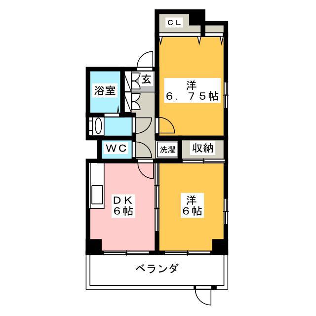 第5アヅマビル(2DK/2階)の間取り写真
