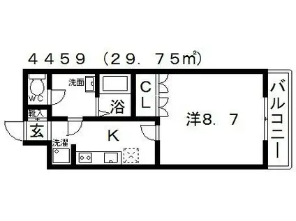 ルミナス松山(1K/1階)の間取り写真