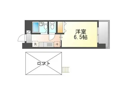 サウスERLIES泉崎(1K/9階)の間取り写真