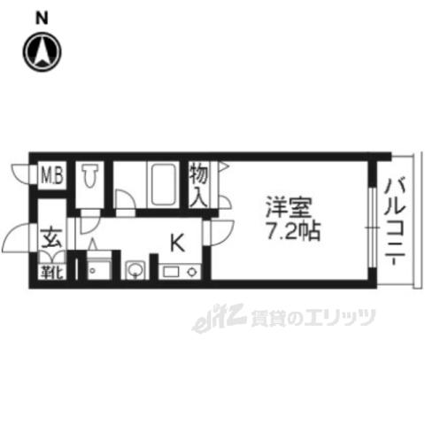 べラジオ五条烏丸(1K/7階)の間取り写真