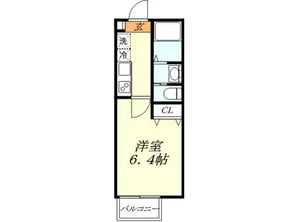 ルミエール吉川美南(1K/2階)の間取り写真