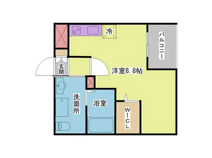 ソプラリア(ワンルーム/2階)の間取り写真