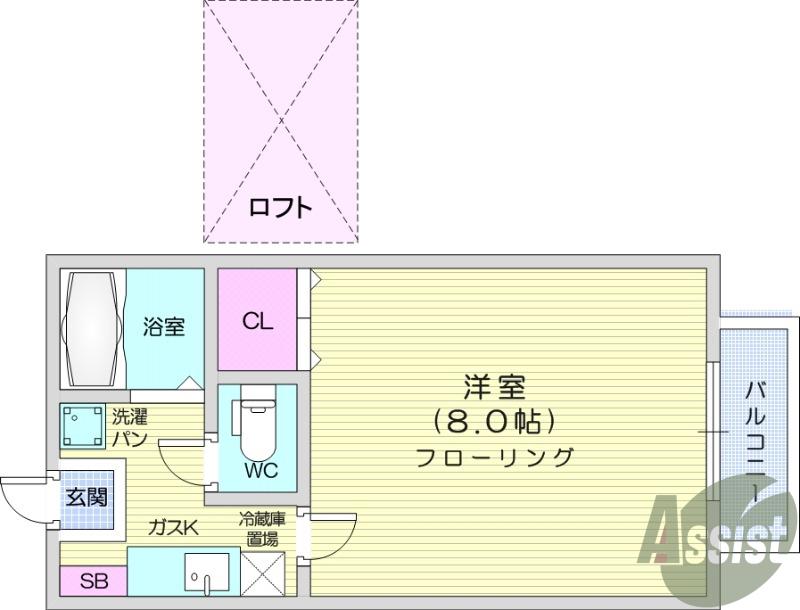 ソレアードみずほ台(1K/1階)の間取り写真