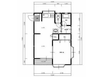 キャッスルI(1LDK/1階)の間取り写真