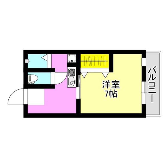 メゾン小林(1K/2階)の間取り写真