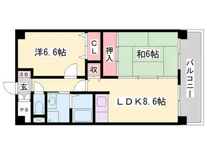 リアライズ加古川I(2LDK/3階)の間取り写真