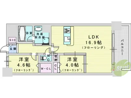 スプランディッド11(2LDK/5階)の間取り写真