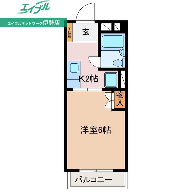杉沢ハイツ(1K/3階)の間取り写真