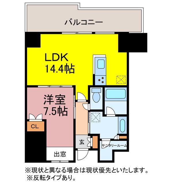 ザ・ハウス豊橋ウエスト(1LDK/10階)の間取り写真