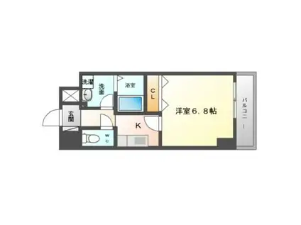 アドバンテージ守口(1K/9階)の間取り写真