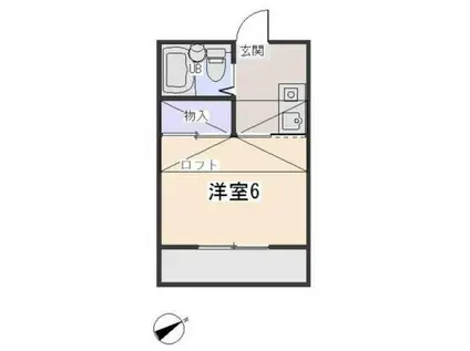 プレジール岡崎(1K/2階)の間取り写真