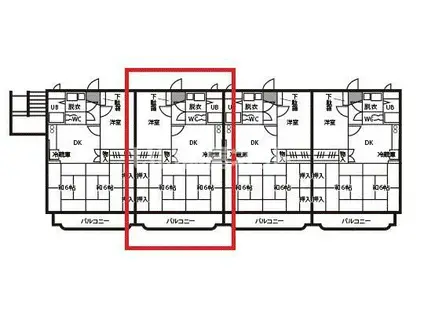 恒吉マンション B棟(3DK/3階)の間取り写真