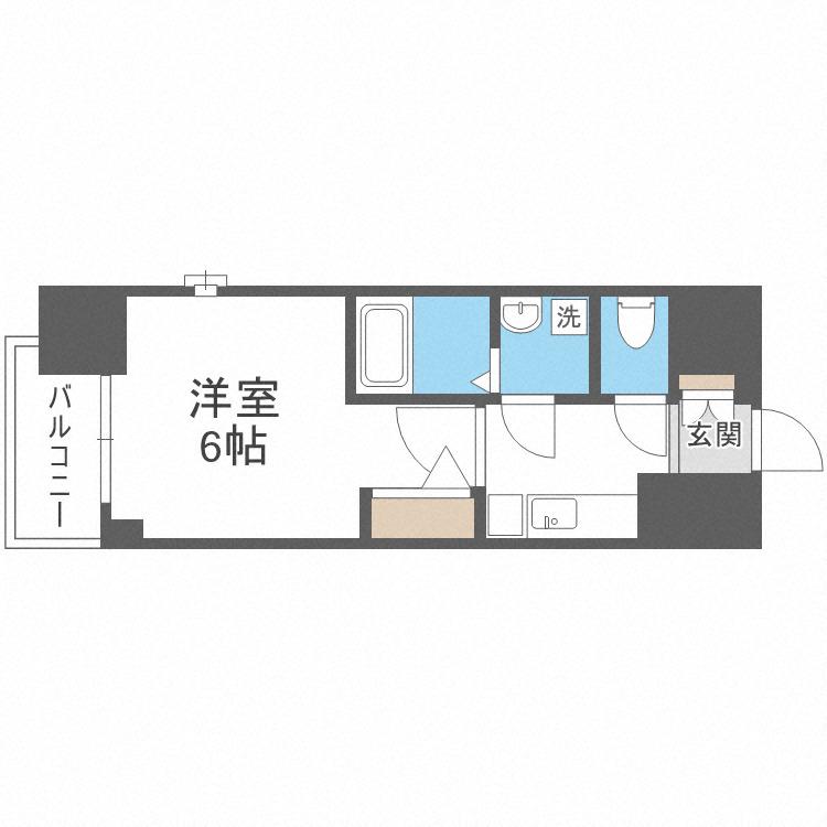 エスリードレジデンス新大阪プライム(1K/2階)の間取り写真