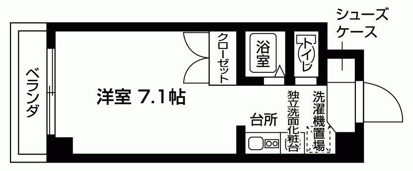アミスター御影(1K/2階)の間取り写真