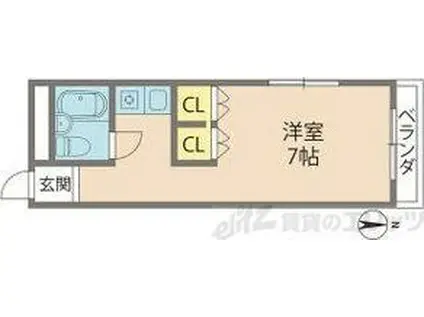 ビスタ新庄ハイツI(1K/3階)の間取り写真