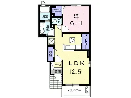 サンライズガーデン A(1LDK/1階)の間取り写真