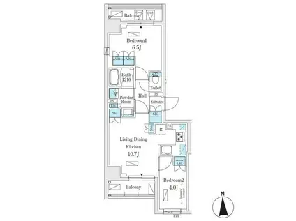 ジオエント秋葉原(2LDK/10階)の間取り写真