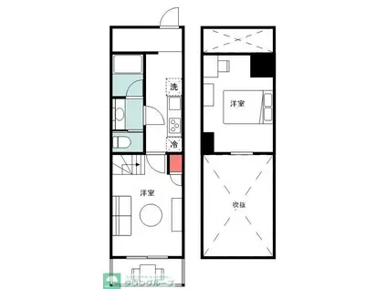 板橋マンション(1K/1階)の間取り写真