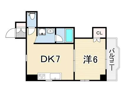 セイシェル神戸(1DK/5階)の間取り写真