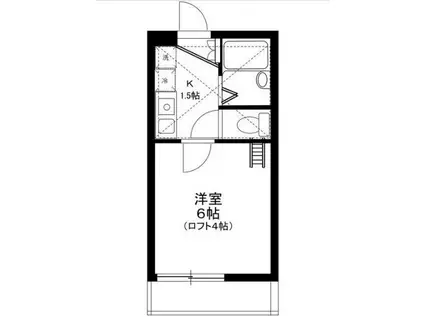 ロバリア古淵(1K/1階)の間取り写真