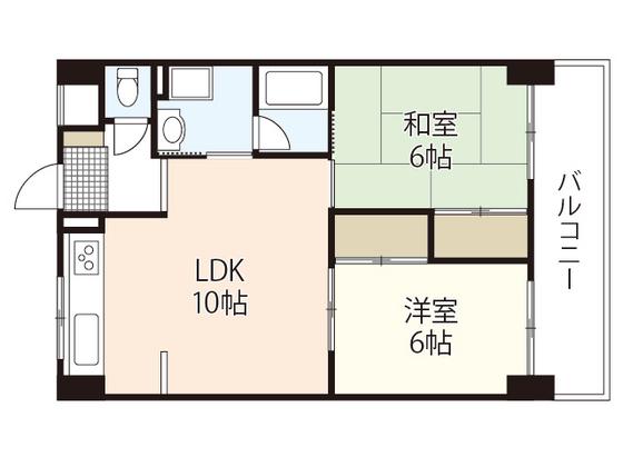 第三NYビル(2LDK/10階)の間取り写真