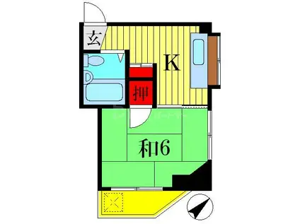 島田コーポ(1K/3階)の間取り写真
