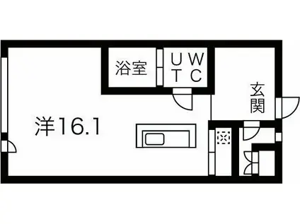 コレクション名駅III(ワンルーム/3階)の間取り写真