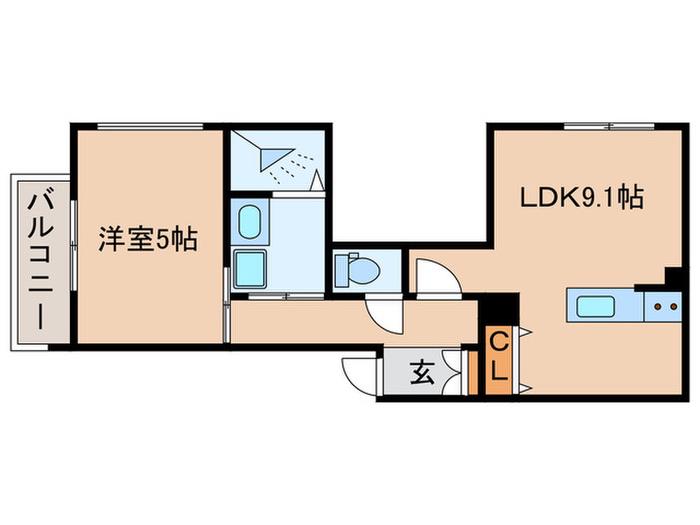 ポルト・ボヌール(1LDK/1階)の間取り写真