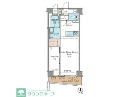 ラグゼナ平井サウス(1LDK/4階)の間取り写真