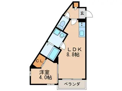 CHERIM清水(1LDK/2階)の間取り写真