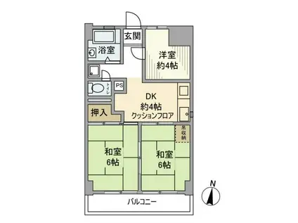 富士見台ファミリーマンション(3K/7階)の間取り写真