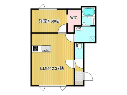 ルミナーレ公園A(1LDK/1階)の間取り写真