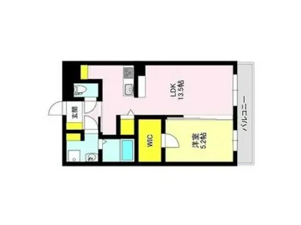 エクセルスクエアレジデンス(1LDK/1階)の間取り写真