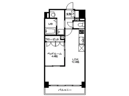 セザン新町(1LDK/8階)の間取り写真