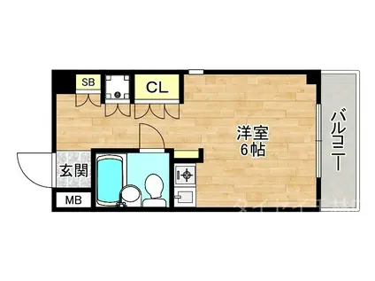 ベルメゾン朝潮橋(ワンルーム/3階)の間取り写真