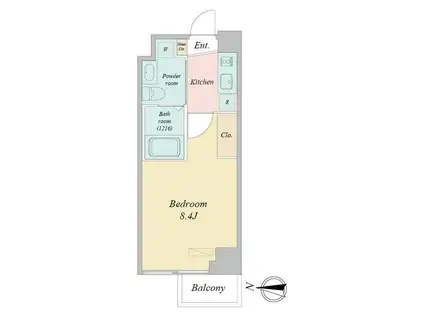 プライムアーバン両国(1K/2階)の間取り写真