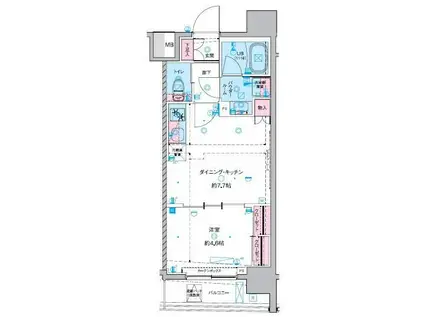 GENOVIA 東神田 GREEN VEIL(1DK/8階)の間取り写真