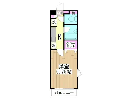 櫻コート(1K/3階)の間取り写真