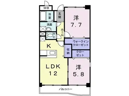 セレーノカーサII(2LDK/1階)の間取り写真