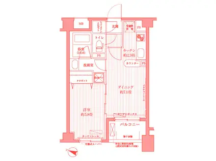 サニ一リヴ北新横浜(1DK/1階)の間取り写真