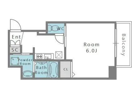 エスリード阿波座サウスプレイス(1K/5階)の間取り写真