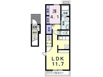 クラール(1LDK/2階)の間取り写真