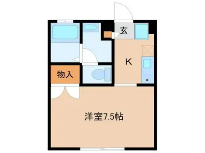 リトルパラダイス(1K/2階)の間取り写真