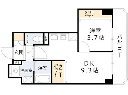 ランドマークシティ梅田東(1DK/3階)の間取り写真