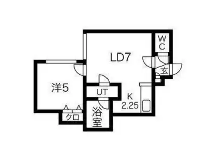 JUNJUNハウス南郷(1LDK/1階)の間取り写真