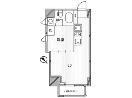 コートモデリア広尾 3階(1DK/3階)の間取り写真