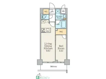 クレストコート中板橋(1LDK/7階)の間取り写真
