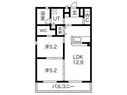 IRIS COURT(2LDK/3階)の間取り写真