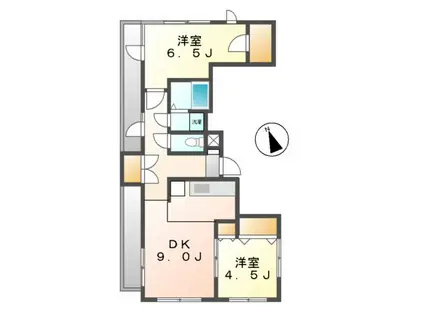 宝楽ビル(2DK/4階)の間取り写真